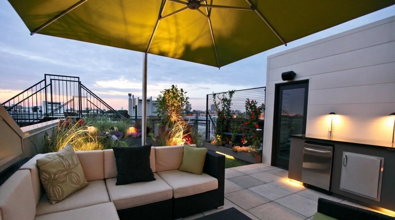 Rooftop Terrace Garden & Canopy Lounge — Soul Space Infrastructure Architectural Development