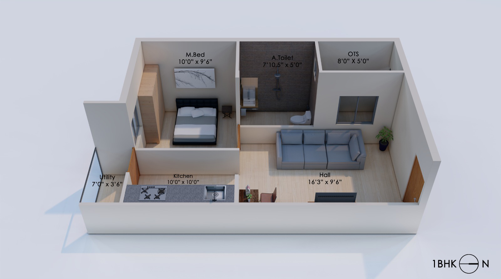 North Facing 1BHK